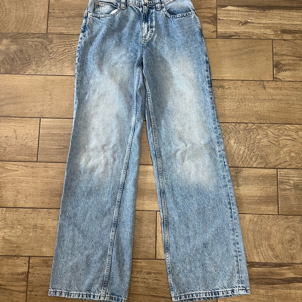 Free People Blue Straight Leg Jeans